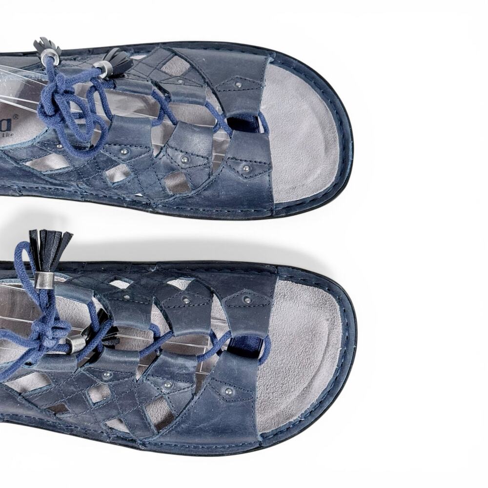 ⭐️Alegria Women's 41 US 10.5 to 11 Valerie Navy Blue Leather Lace-Up Sandals - Picture 4 of 10